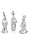 Nambe Three Wise Men Mini Nativity Set In Silver