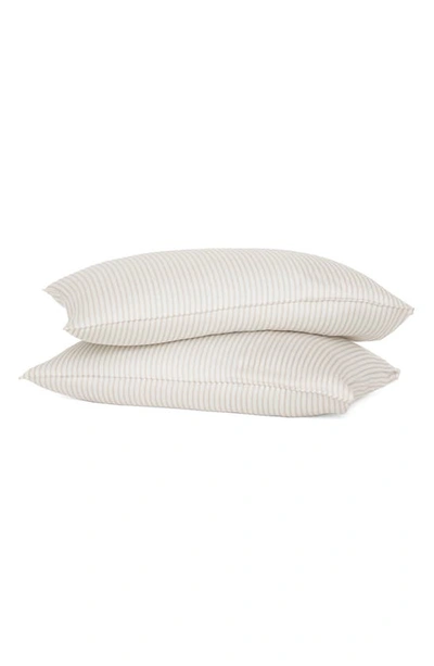 Buffy Breeze Eucalyptus Pillowcases In Grey Mini Stripe