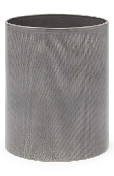 Pigeon & Poodle Cordoba Ceramic Wastebasket In Gray Burlap