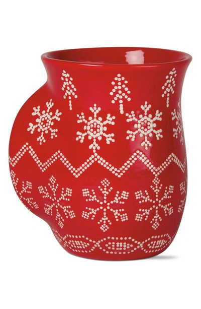 Tag Handwarmer Mug In Red/ White