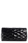 SAINT LAURENT LARGE SADE QUILTED PATENT PUFFER CLUTCH