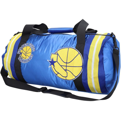 Mitchell & Ness Golden State Warriors Satin Duffel Bag In Blue