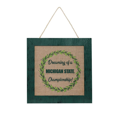 Foco Michigan State Spartans 12'' Double-sided Burlap Sign In Green