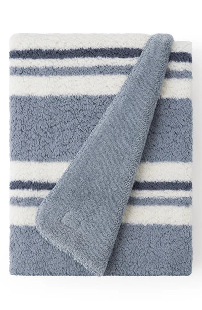 Ugg Lindy Faux Fur Throw Blanket In Chambray