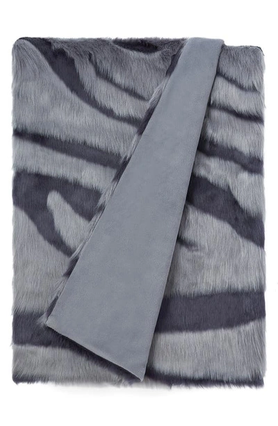 Ugg Shayla Faux Fur Throw Blanket In Space Age / Gravel Grey