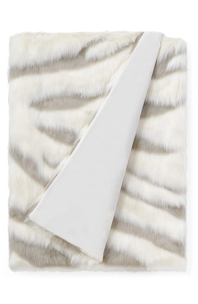 Ugg Shayla Jacquard Faux Fur Throw, 50" X 70" Bedding In Snow/clamshell