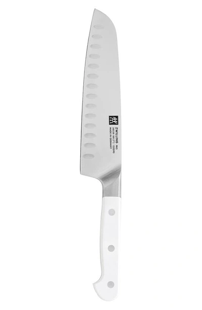 Zwilling Pro Le Blanc 7-inch Hollow Edge Slim Santoku Knife In Silver