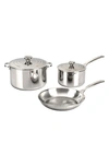 LE CREUSET 5-PIECE STAINLESS STEEL COOKWARE SET