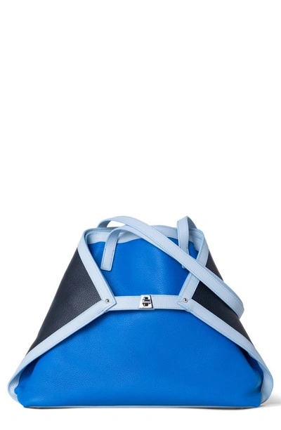 Akris Ai Medium Colorblock Leather Shoulder Bag In Regatta