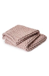 Bearaby Knit Velvet Weighted Blanket In Rose