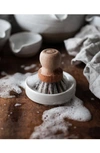 Farmhouse Pottery Laurel Scrubbing Brush & Ceramic Holder In Brown