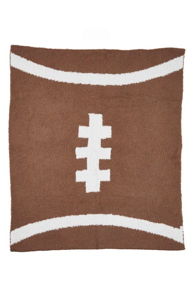 Mud Pie Chenille Football Blanket In Brown