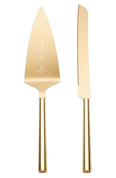 Kate Spade Charmed Life Two-piece Dessert Set In Golden Tone