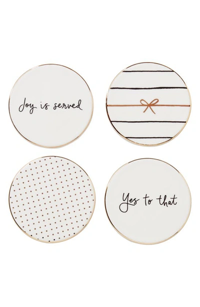 Kate Spade Charmed Life Coasters Set, 4 Piece In White