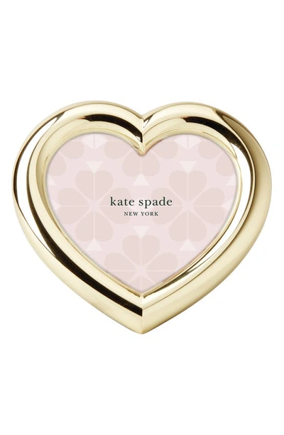 Kate Spade A Charmed Life Heart Shape Picture Frame In Golden Tones