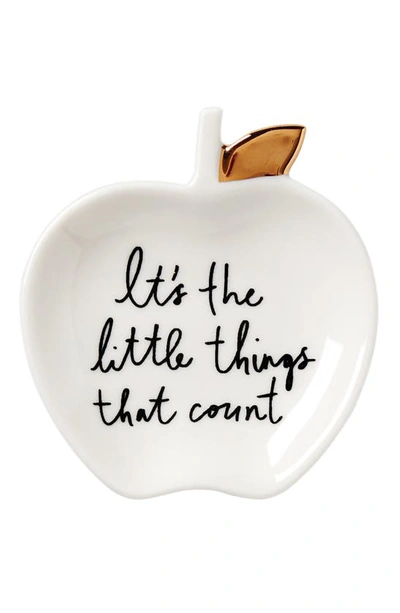 Kate Spade A Charmed Life Apple Ring Dish In White Tones