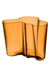 Iittala Alvar Aalto Glass Vase In Orange