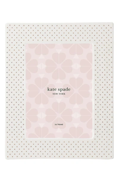 Kate Spade Picture Perfect Polka-dot Frame, 5" X 7" In White Tones