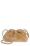 Mansur Gavriel Mini Cloud Clutch In Natural Shearling