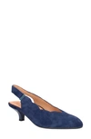 L'amour Des Pieds Hulda Slingback Kitten Heel Pump In Navy