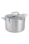 Zwilling Clad Cfx 8-quart Nonstick Stainless Steel Stock Pot In Stainless Steel