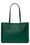 Kate Spade All Day Large Leather Tote In Arugula