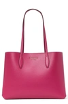 Kate Spade All Day Large Leather Tote Bag In Plum Liqueur