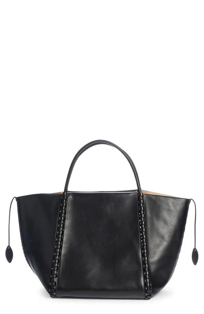 Alaïa Hinge Large Stud Leather Tote Bag In 999 Noir