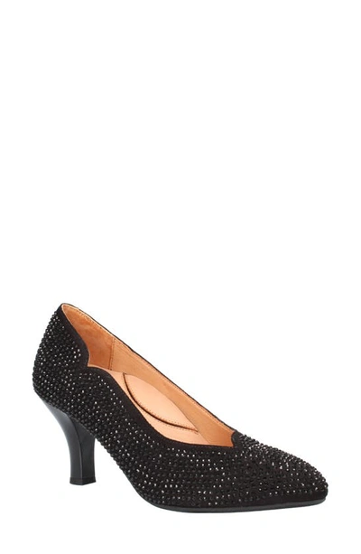 L'amour Des Pieds Bambelle Pointed Toe Pump In Black Rhinestones