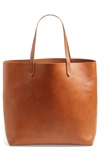 Madewell The Transport Large Leather Tote In English Saddle