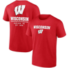 FANATICS FANATICS BRANDED RED WISCONSIN BADGERS GAME DAY 2-HIT T-SHIRT
