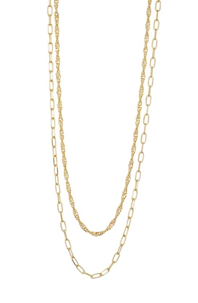 Argento Vivo Sterling Silver Layered Pendant Necklace In Gold