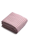 Piglet In Bed Gingham Linen Duvet Cover In Orchid