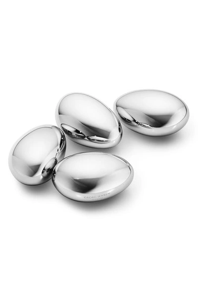 Georg Jensen Sky Stainless Steel Ice Cube Stones, Set Of 4 In Silver