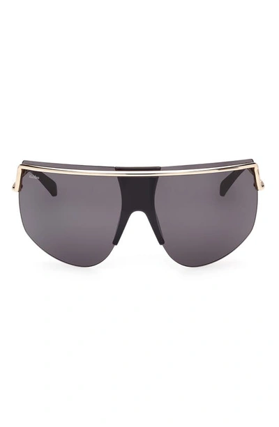 Max Mara Sophie 70mm Shield Sunglasses In Shiny Smoke