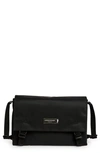 Longchamp Green District Flap Messenger Bag In Black