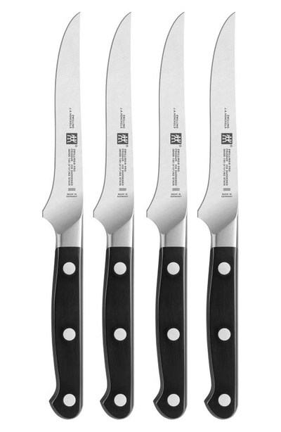 Zwilling J.a. Henckels 'pro' Steak Knives In Black/ Silver