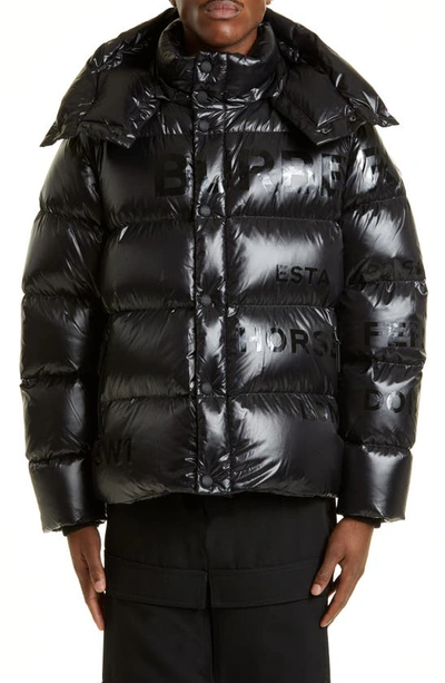 Burberry Horseferry-print Puffer Jacket In Black