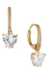 Nadri Modern Love Heart Drop Earrings In Gold