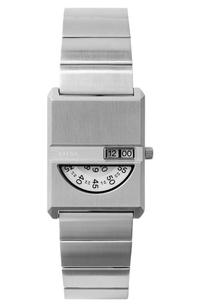 Breda Pulse Tandem Stainless Steel Bracelet Watch, 26mm In Silver