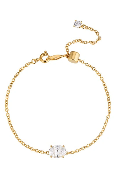 Nadri Modern Love Large Oval Solitaire Bracelet In Gold