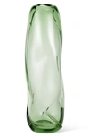 Ferm Living Water Swirl Mouthblown Glass Vase In Green