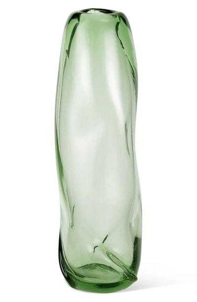 Ferm Living Water Swirl Mouthblown Glass Vase In Green