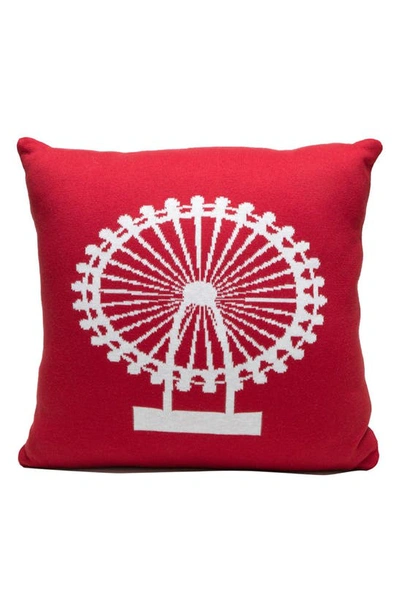 Rian Tricot London Eye Accent Pillow In Red