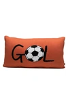 Rian Tricot Gol Soccer Cushion In Dark Orange