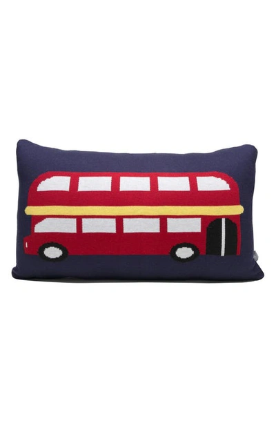 Rian Tricot Double Decker Bus Accent Pillow In Multi