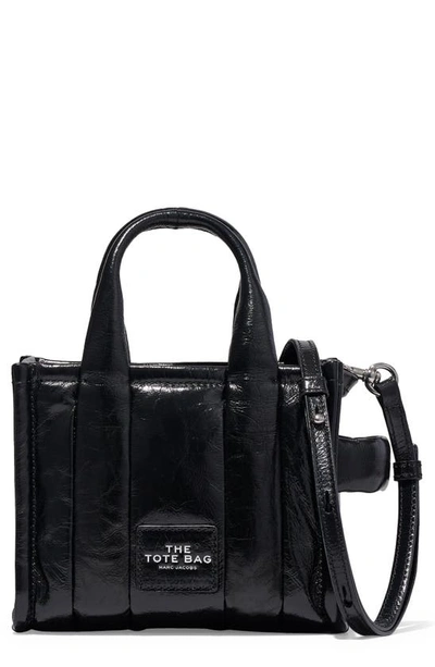 Marc Jacobs The Micro Traveler Tote In Black/nickel