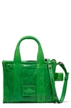 Marc Jacobs The Micro Patent Leather Tote Bag In Fern Green/nickel