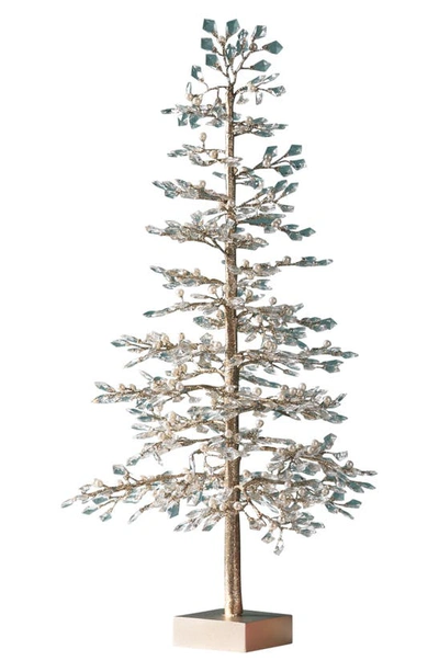 Balsam Hill Crystal & Bead Champagne Tabletop Tree In Clear