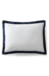 Polo Ralph Lauren Organic Sateen Border Bedding 624 Thread Count Sham In Polo Navy